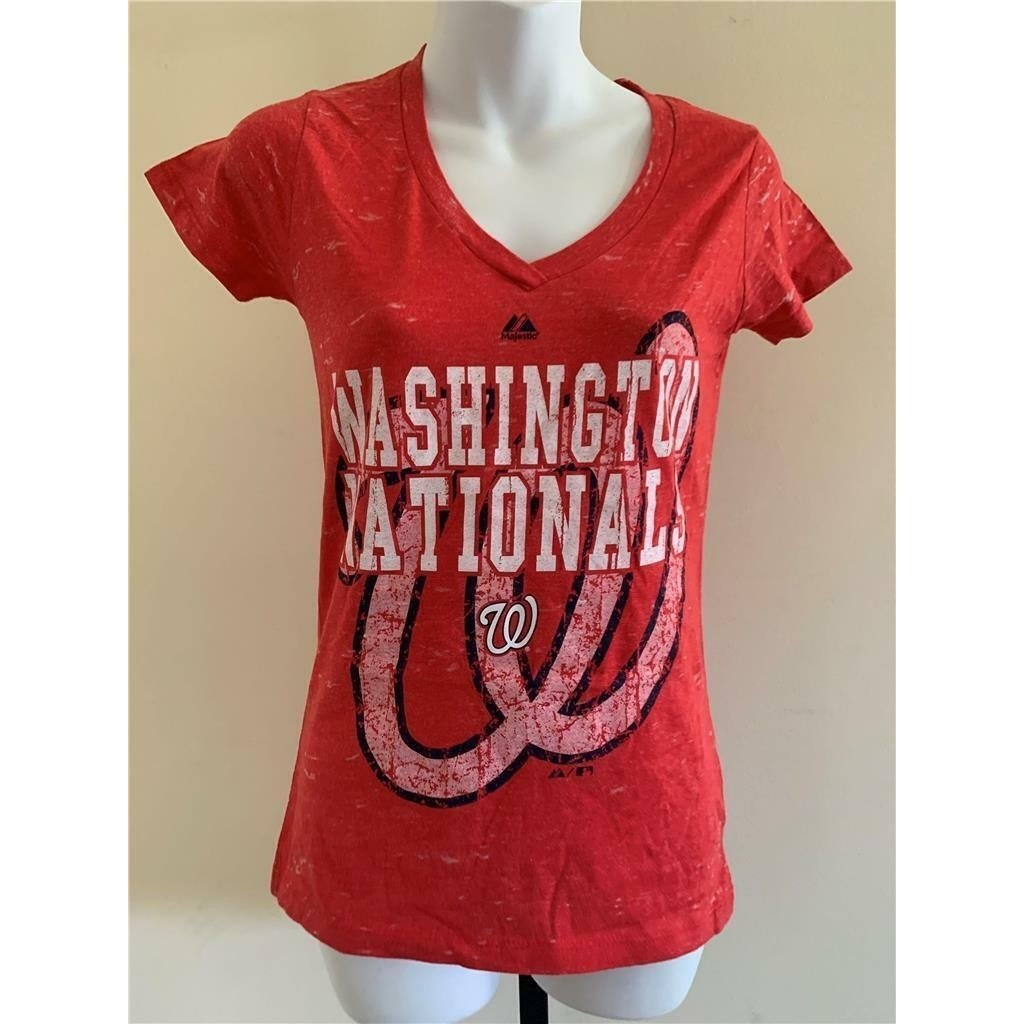 Washington Nationals Womens Size S Small Red Shirt Image 1