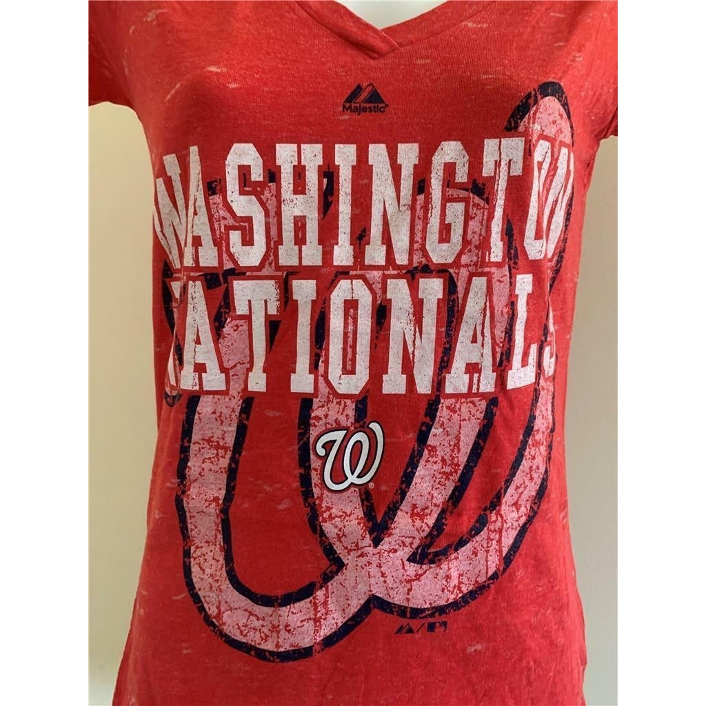 Washington Nationals Womens Size S Small Red Shirt Image 2