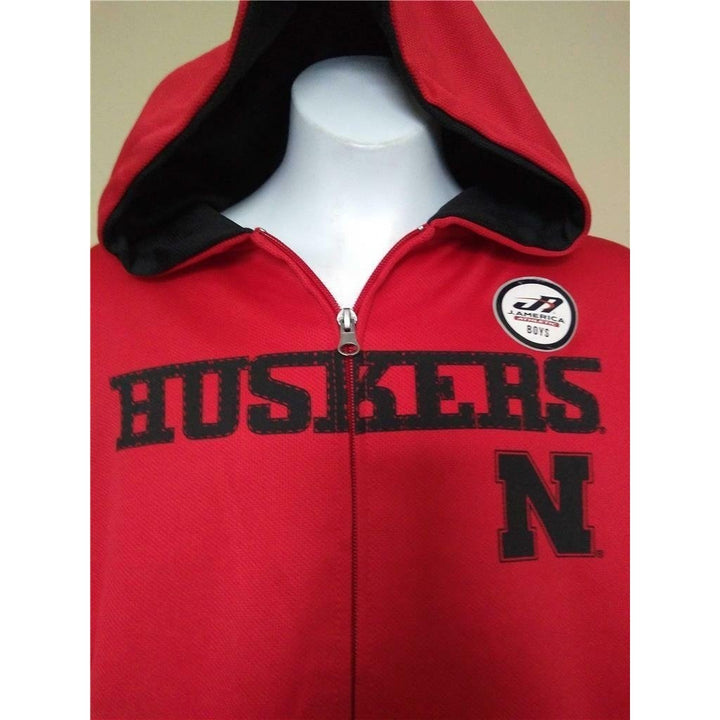 Nebraska Cornhuskers Youth Boys Size L Large Red J America Athletic Hoodie Image 2