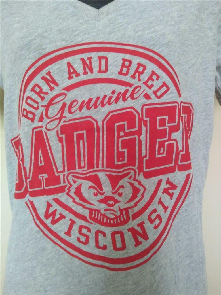 Wisconsin Badgers Womens Size L Large Gray Shirt Image 2