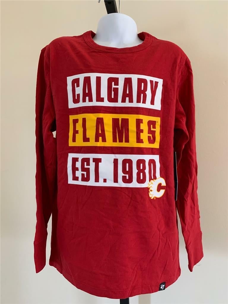 Calgary Flames Kids Size S Small Red Brand 47 Shirt Image 1