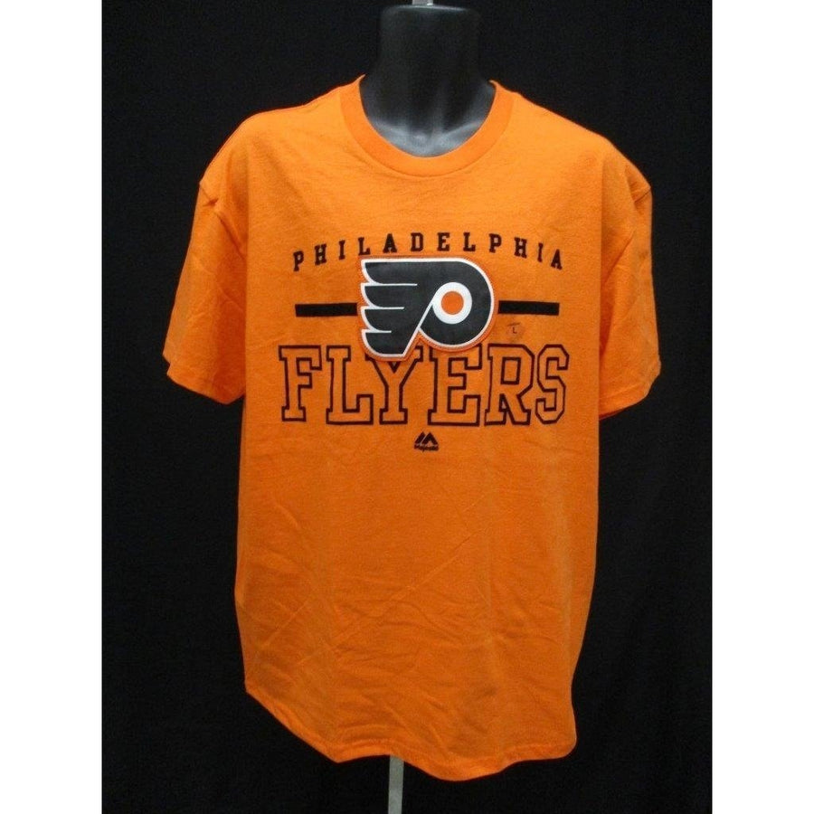 Philadelphia Flyers Men Size Small S Majestic Orange Shirt MSRP 28 Image 1