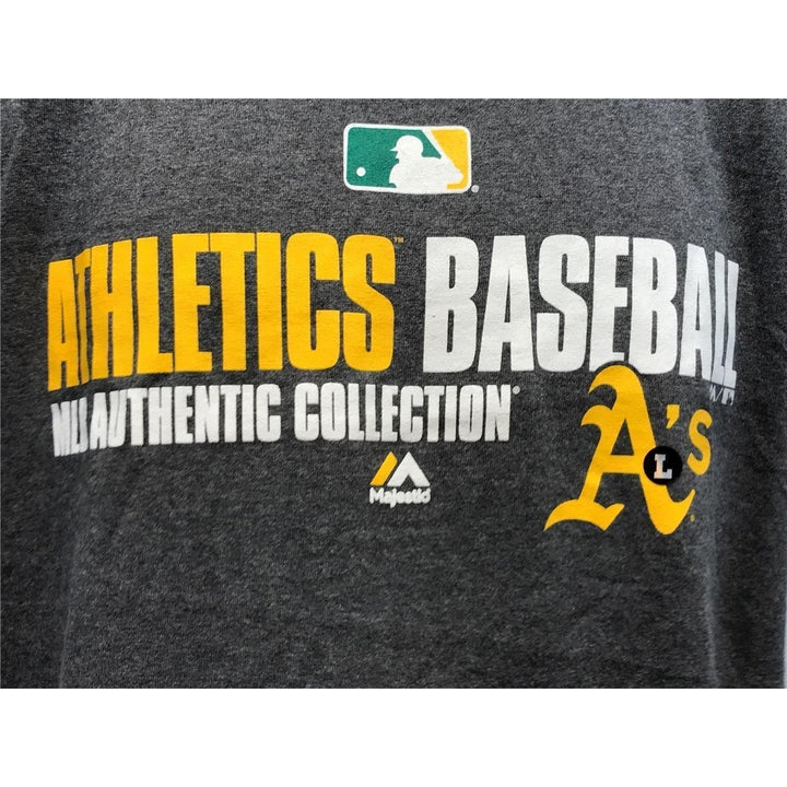 Oakland As Athletics Mens Size S Small Grey Majestic Shirt Image 2