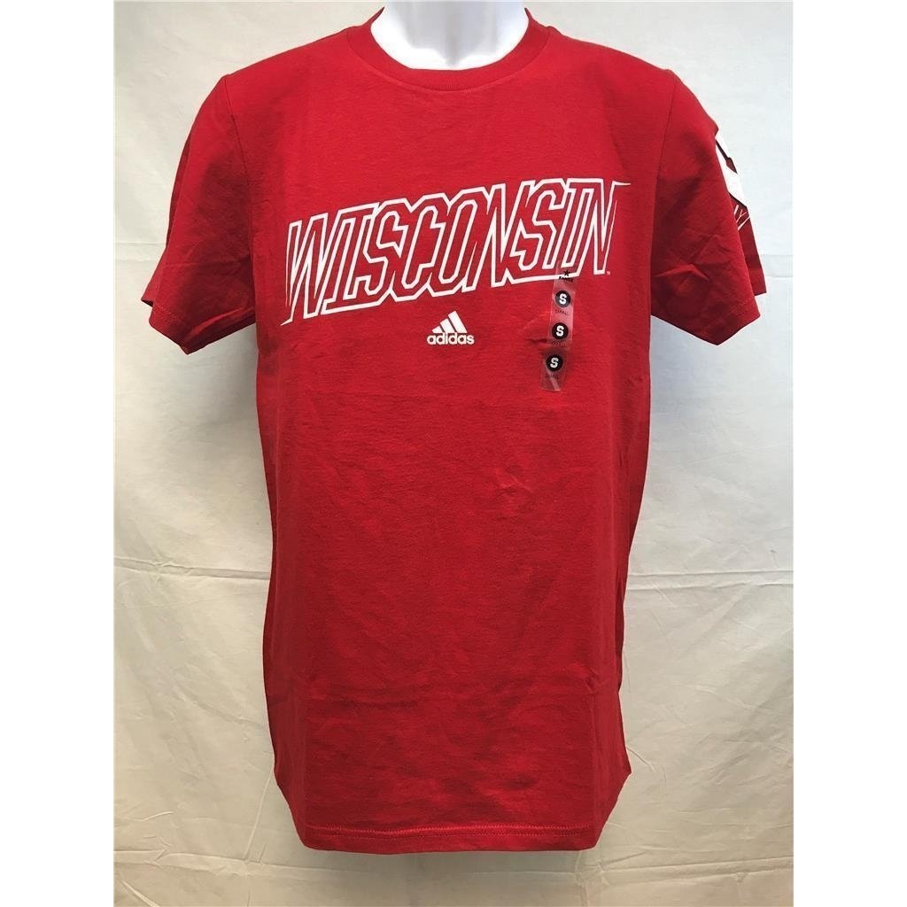 Wisconsin Badgers Mens Size S Small Red Adidas Shirt MSRP 22 Image 1