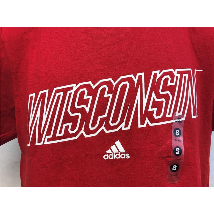 Wisconsin Badgers Mens Size S Small Red Adidas Shirt MSRP 22 Image 2