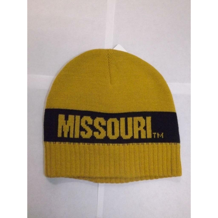 Missouri Tigers Mens Adult Size OSFA Yellow Beanie Hat Image 3