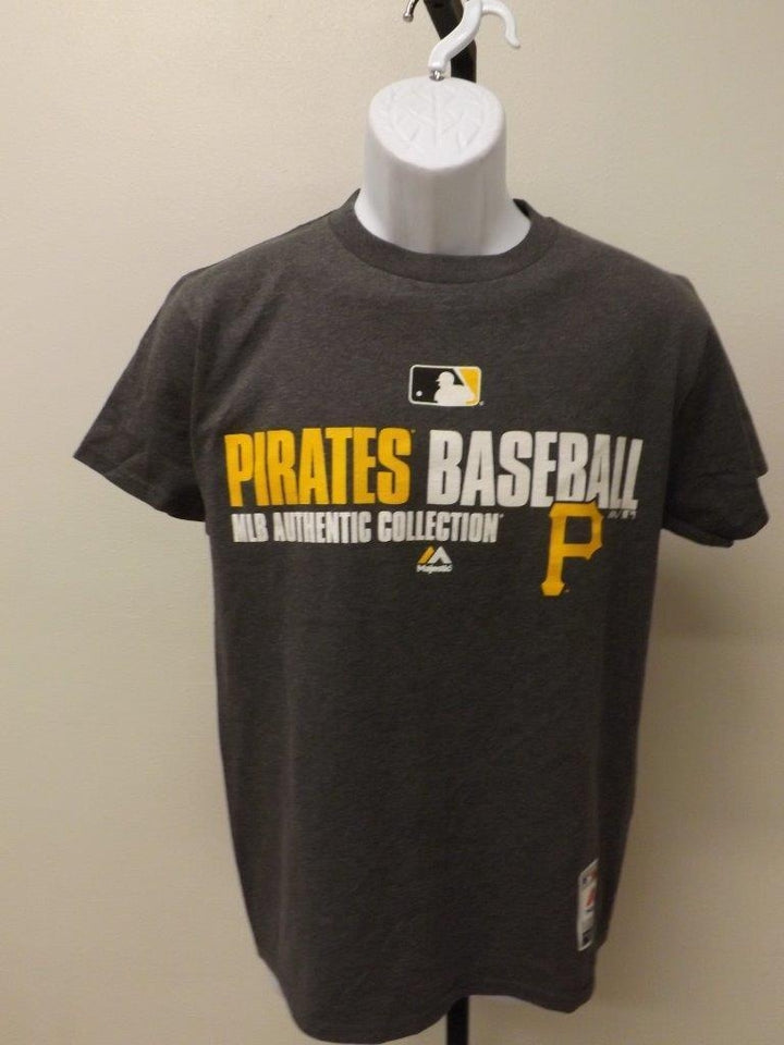 Pittsburgh Pirates Mens Adult Size S Small Majestic Gray Shirt MSRP 24 Image 1