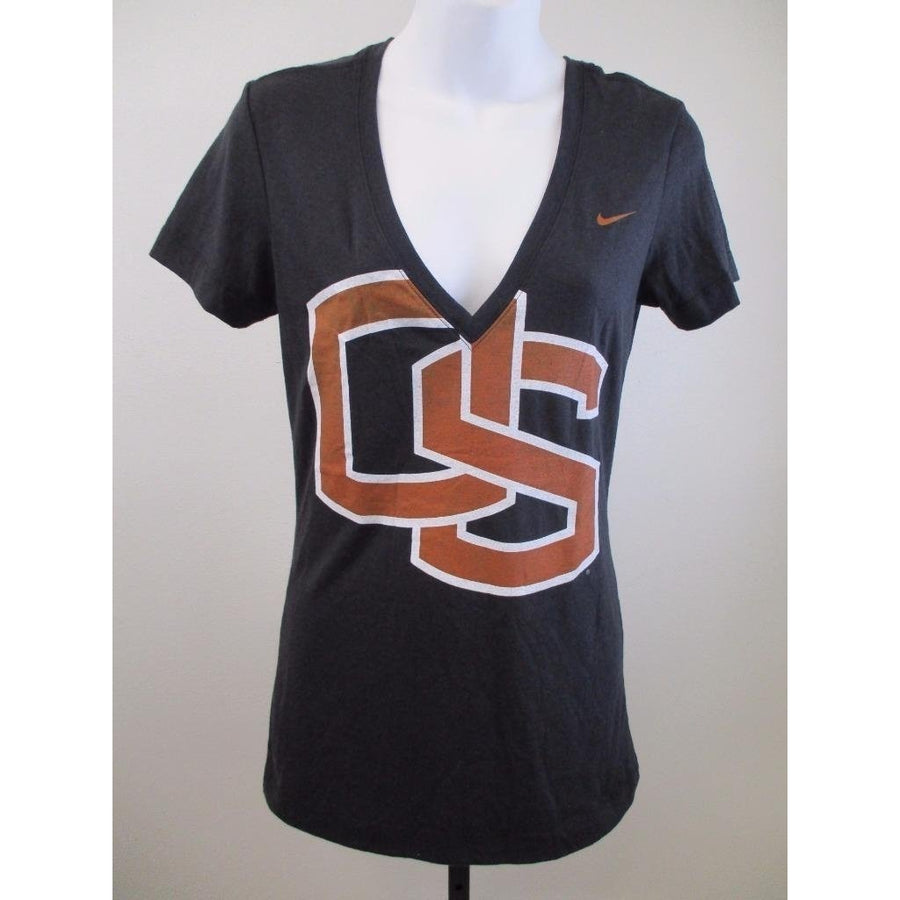 Oregon State Beavers Womens Size S Small Nike Black Slim Fit Shirt 28 Image 1