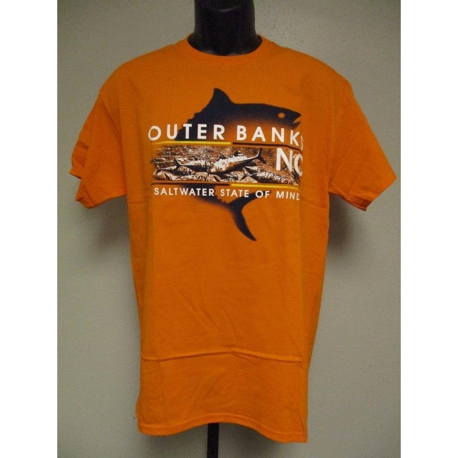 Outer Banks NC North Carolina Adult Mens Size M Medium Orange Shirt Image 1