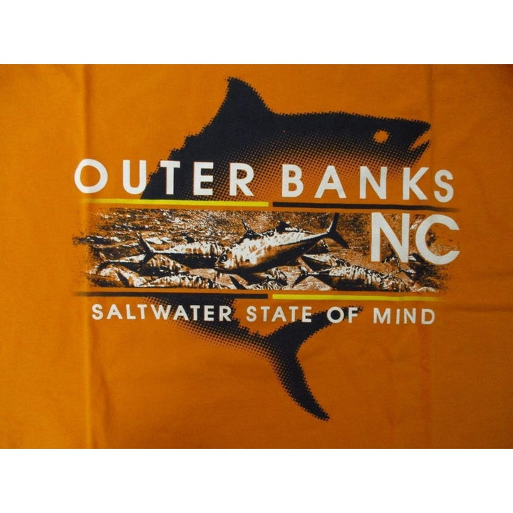 Outer Banks NC North Carolina Adult Mens Size M Medium Orange Shirt Image 3