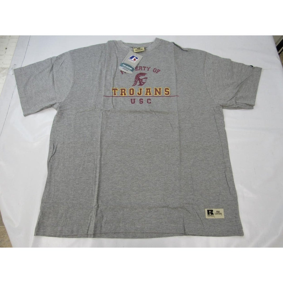 USC Southern California Trojans Mens Size 2XL Gray Distressed Russell Shirt Image 4