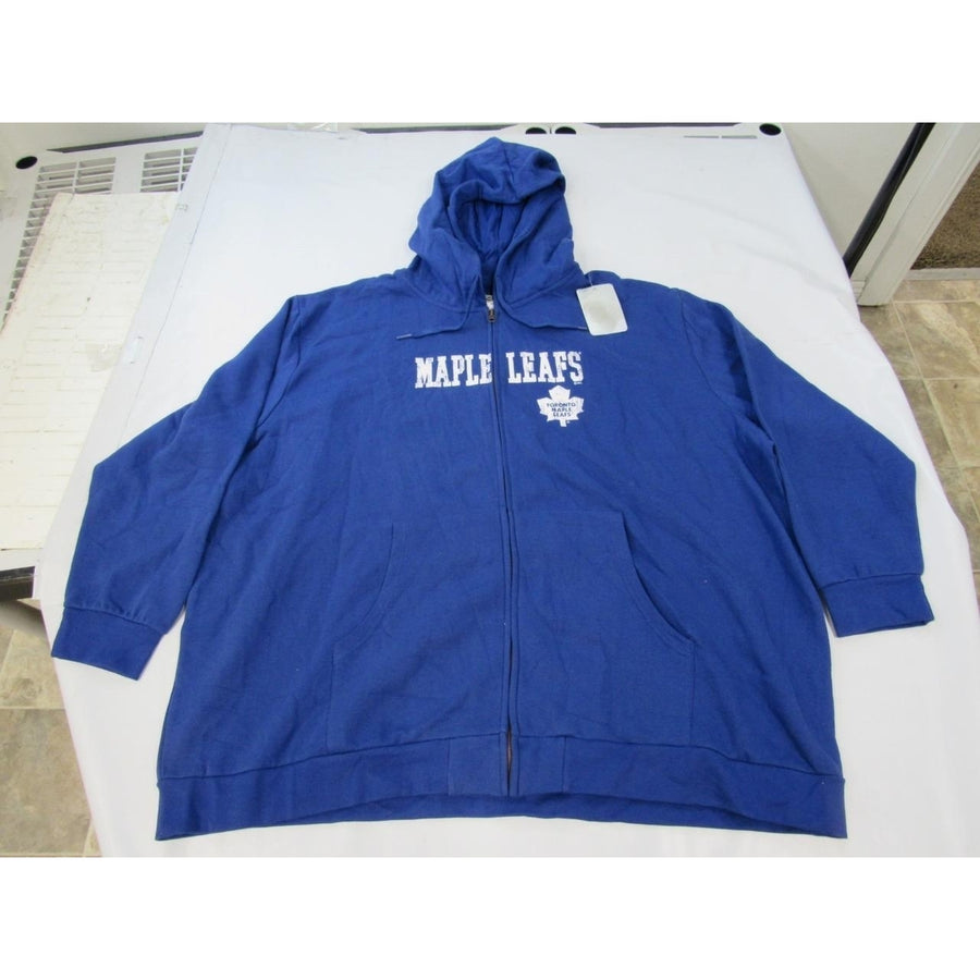 Toronto Maple Leafs Mens Size 4XL 4XLarge Blue Full Zip Jacket with Hood Image 1