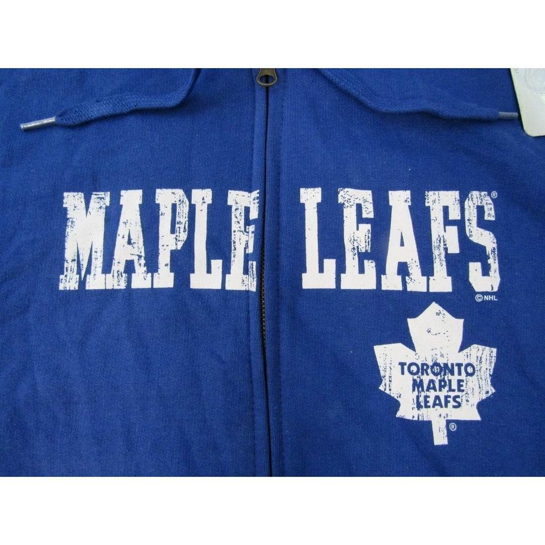 Toronto Maple Leafs Mens Size 4XL 4XLarge Blue Full Zip Jacket with Hood Image 3