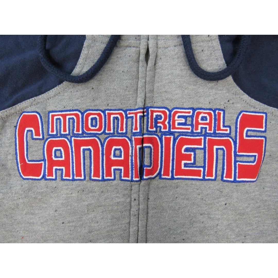 Montreal Canadiens Mens Size M Gray Blue Red Full Zip Jacket with Hood Image 3