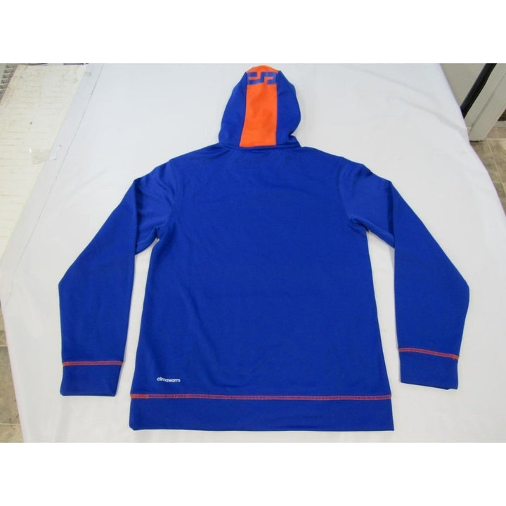 York Knicks Mens Size S Small Adidas Climawarm Polyester Blue Hoodie 75 Image 2