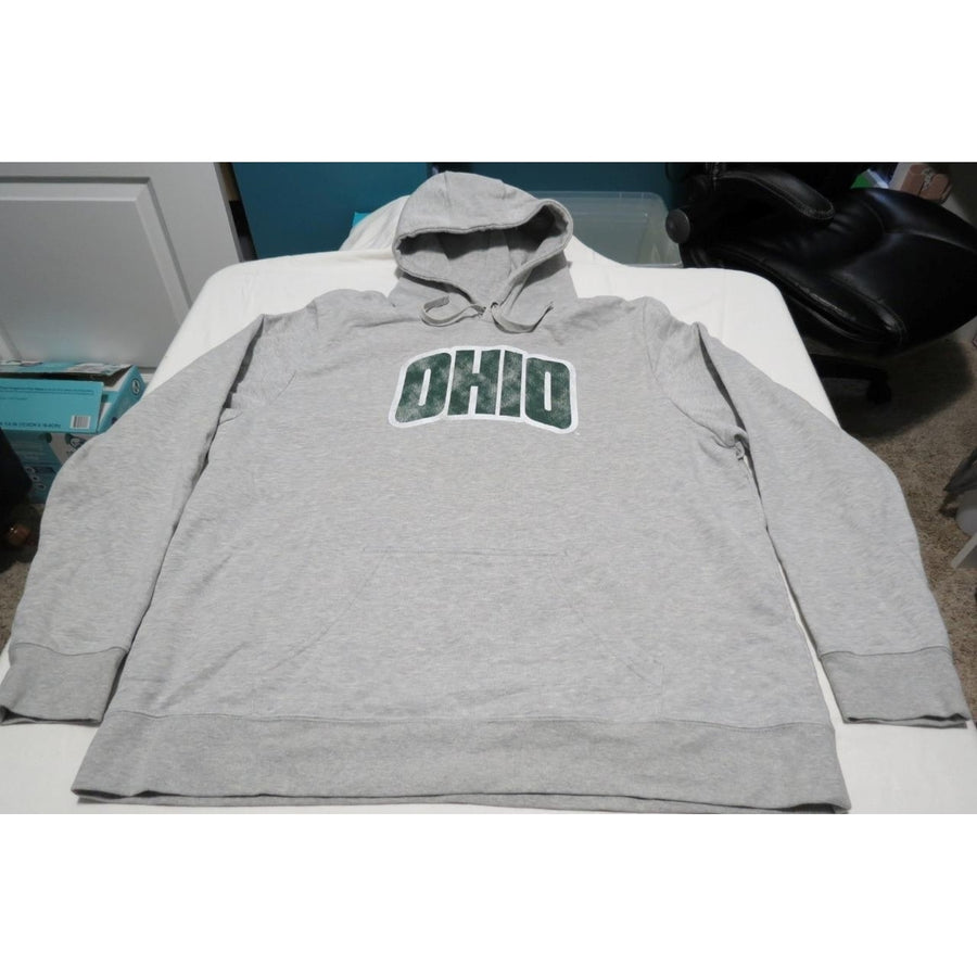 Ohio Bobcats Mens Size 2XL 2XLarge Heathered Gray Hoodie Image 1