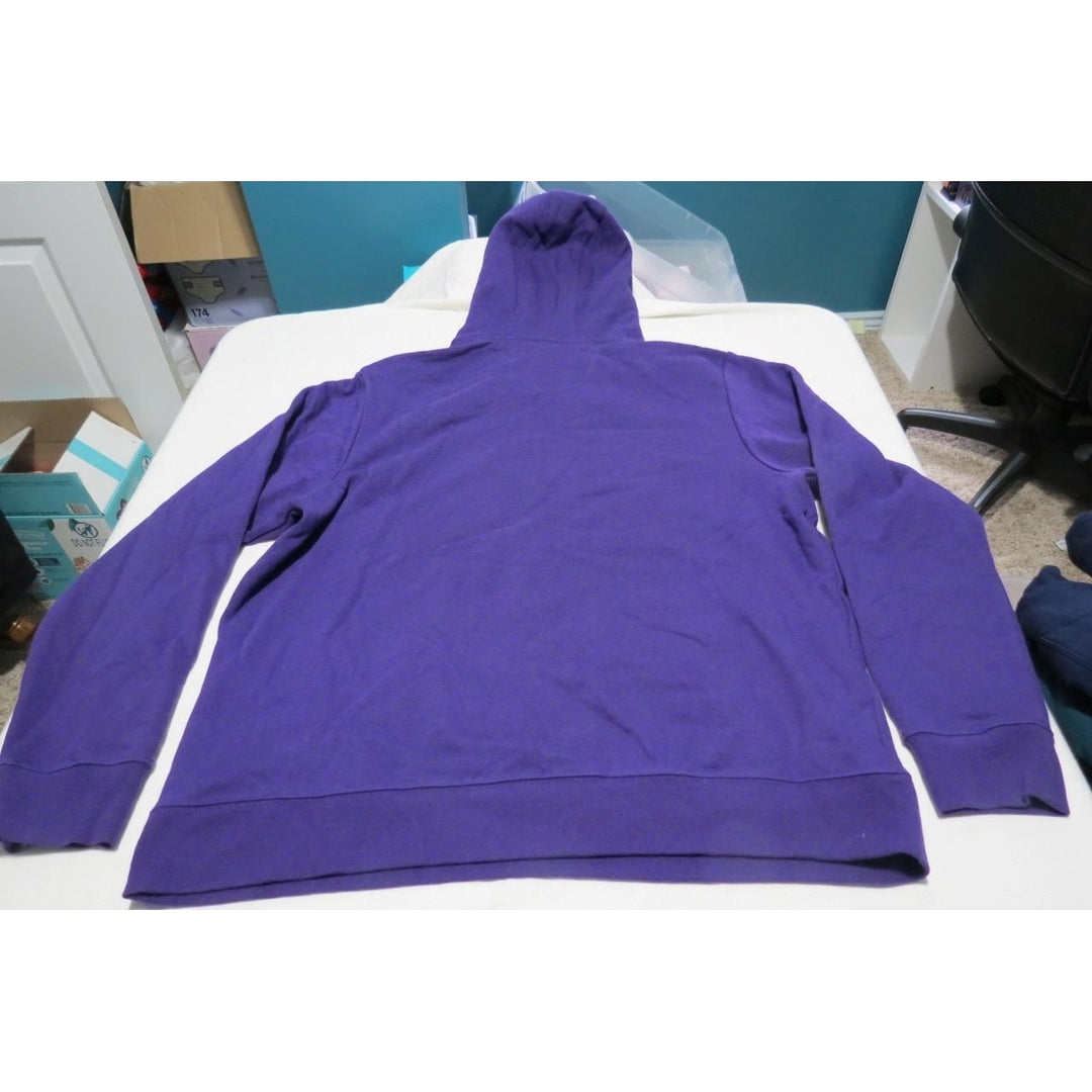 Mount Union Raiders Mens Size XL XLarge Purple Hoodie w/ Distressed Print Image 2