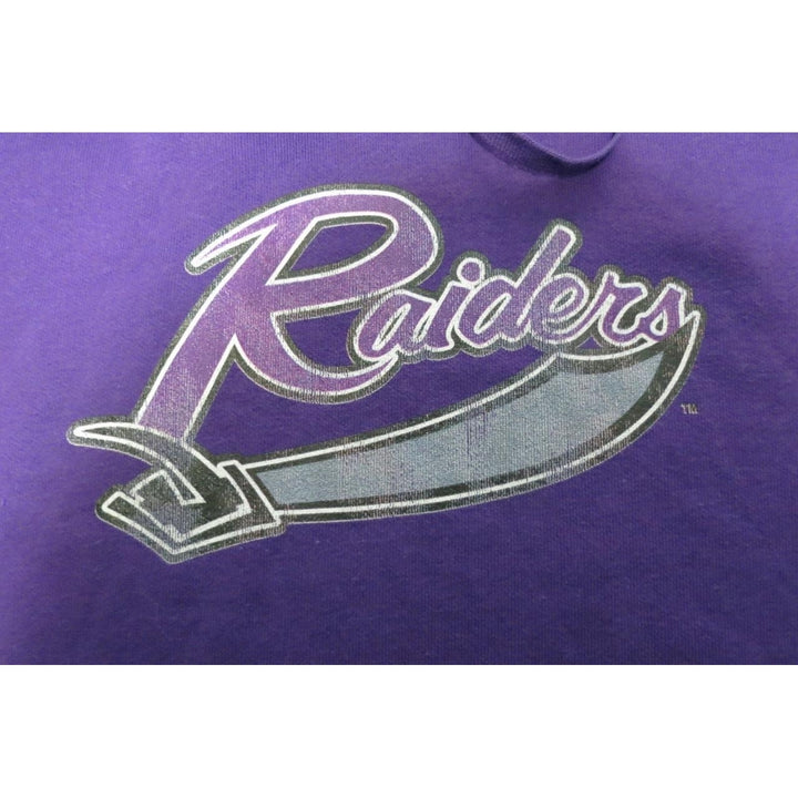 Mount Union Raiders Mens Size XL XLarge Purple Hoodie w/ Distressed Print Image 3