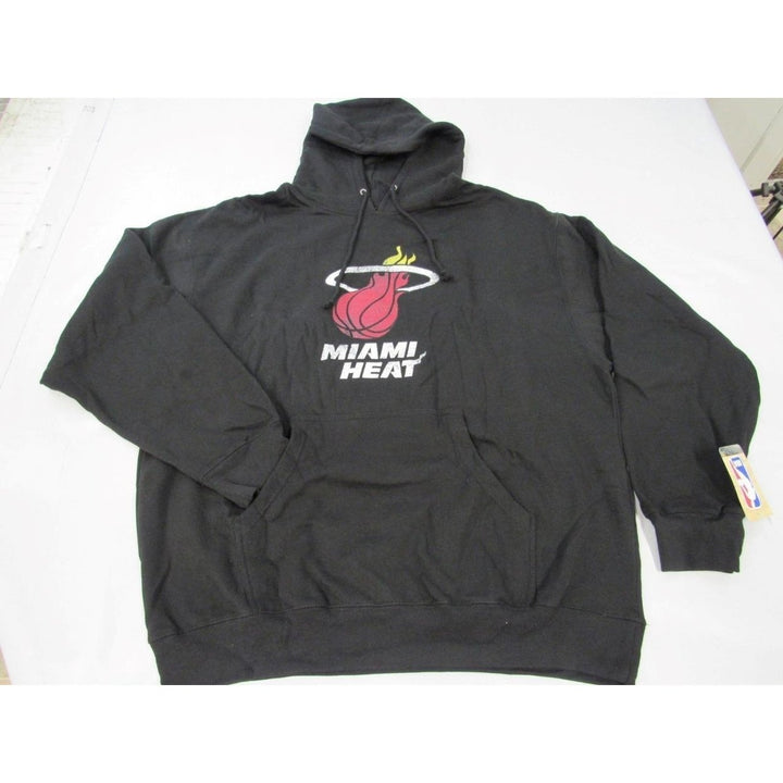 Miami Heat Mens Size XL XLarge Black Distressed Hoodie Image 1