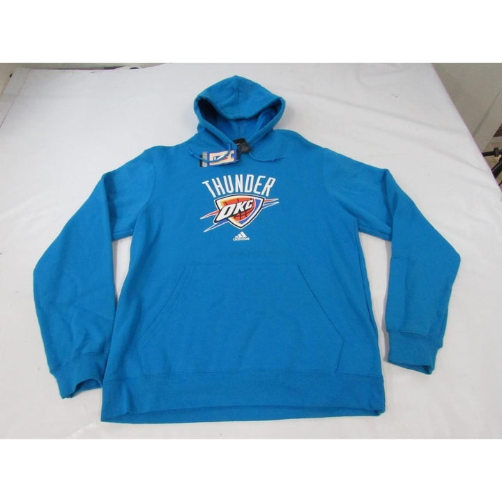 Oklahoma City Thunder Mens Size S Small Light Blue Adidas Soft Hoodie Image 1