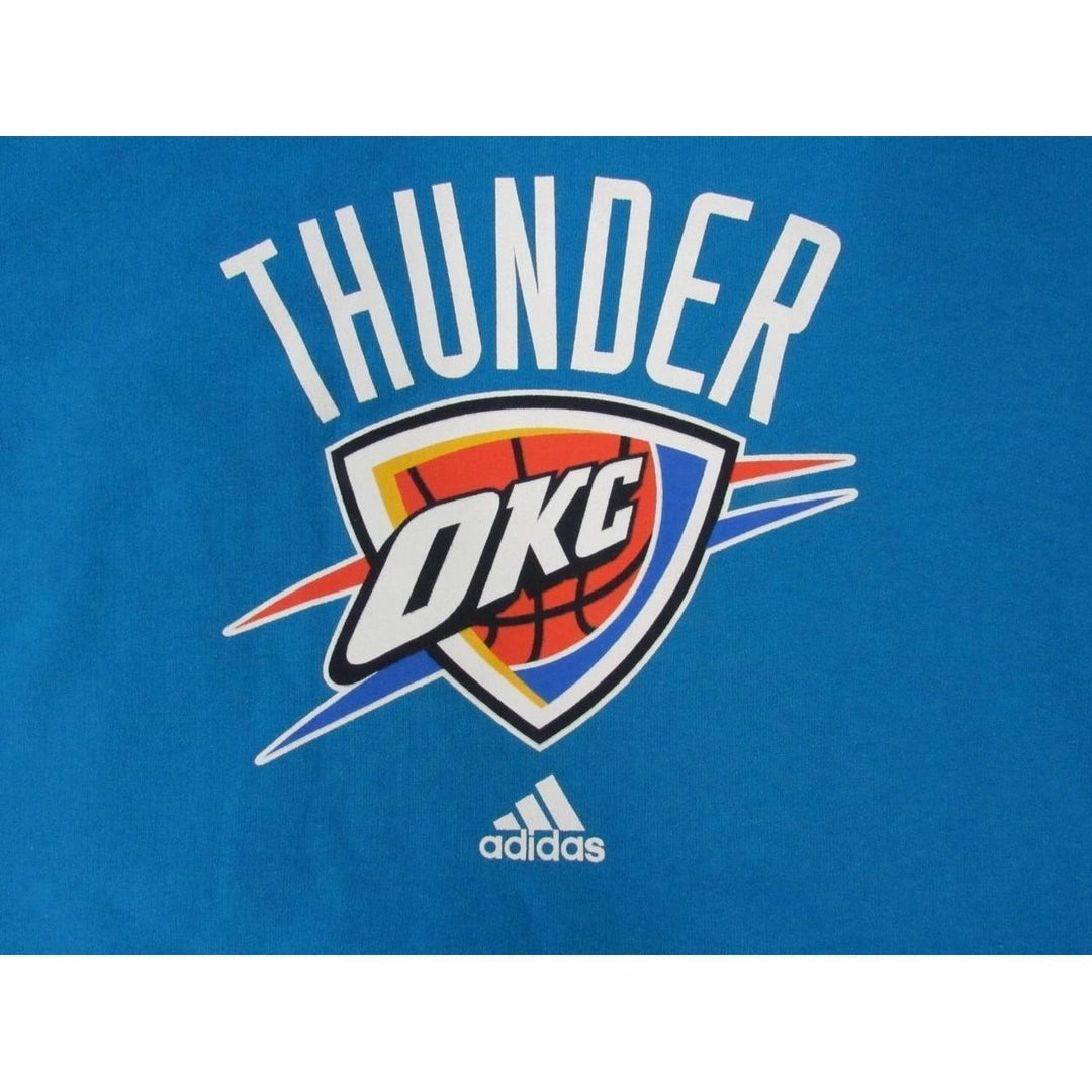 Oklahoma City Thunder Mens Size S Small Light Blue Adidas Soft Hoodie Image 3