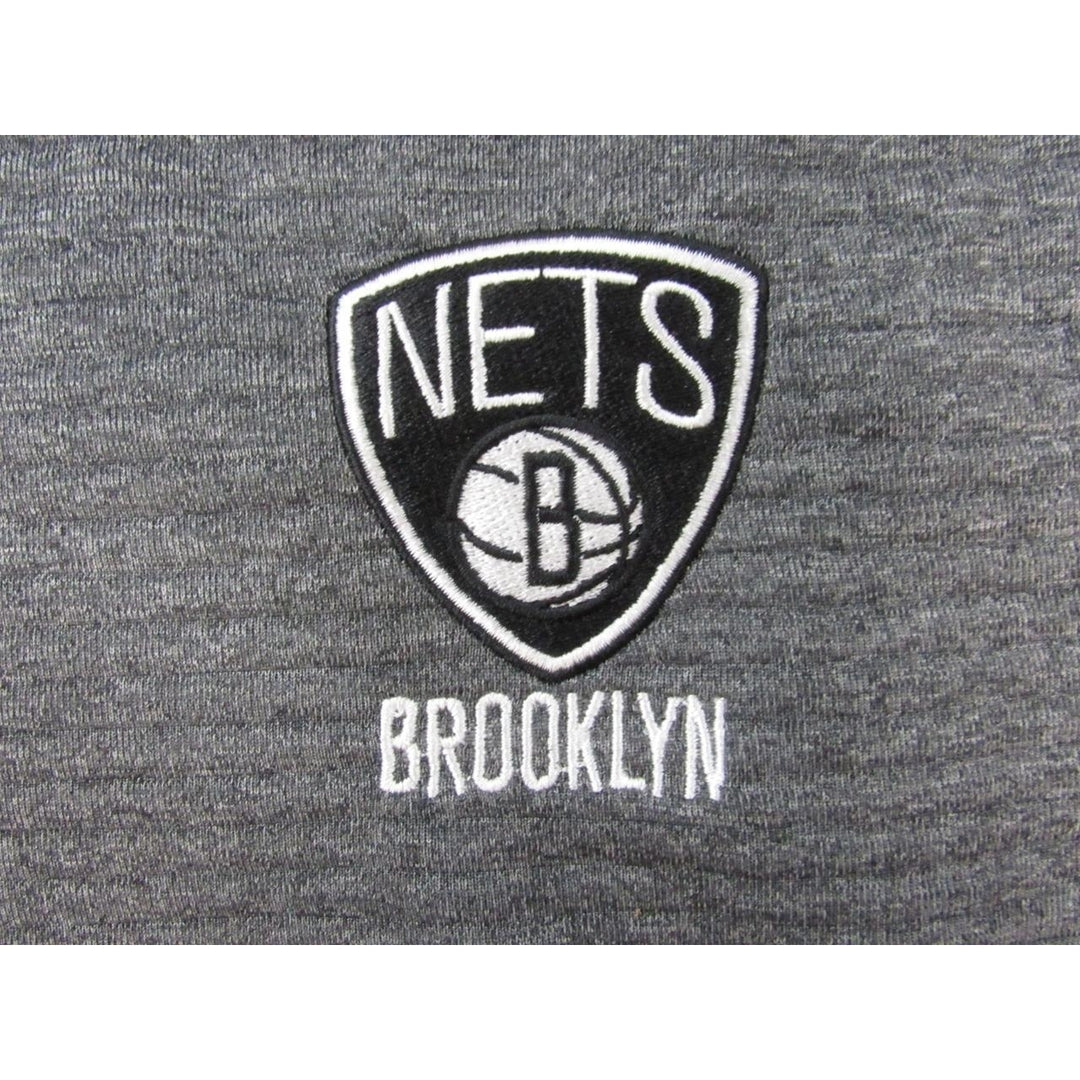 Brooklyn Nets Womens Size L Gray Black 3/4 Zip Pullover Warmup Adidas Jacket Image 3