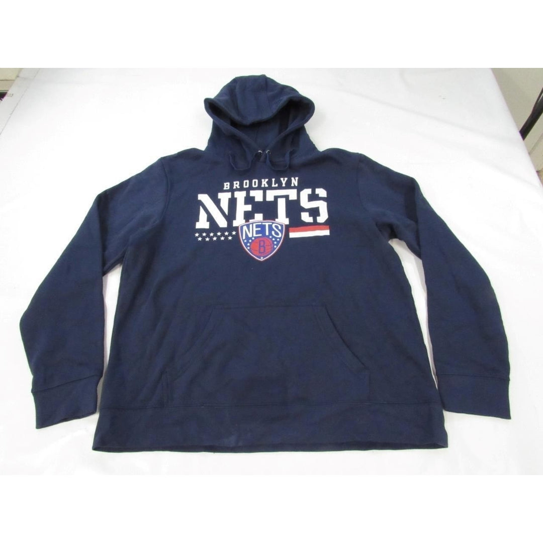 Brooklyn Nets Patriotic Mens Size XL XLarge Navy Blue Hoodie Image 1