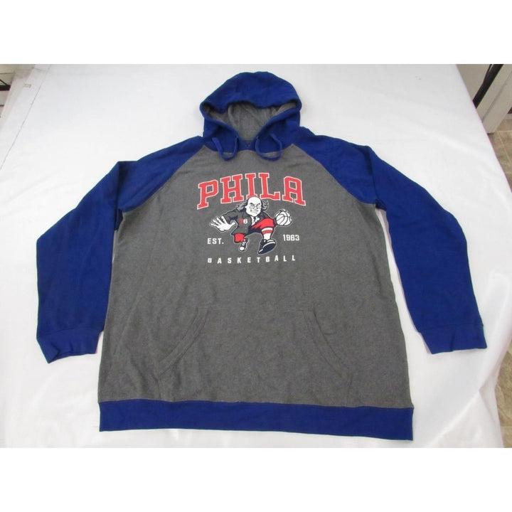 Philadelphia 76ers EST 1963 Mens Size XL Gray/Blue Light Weight Hoodie Image 1