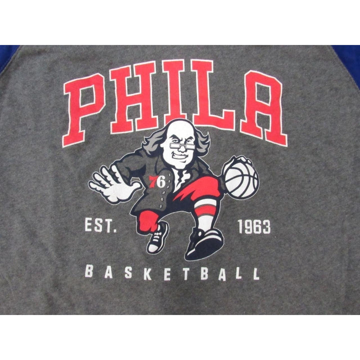 Philadelphia 76ers EST 1963 Mens Size XL Gray/Blue Light Weight Hoodie Image 3