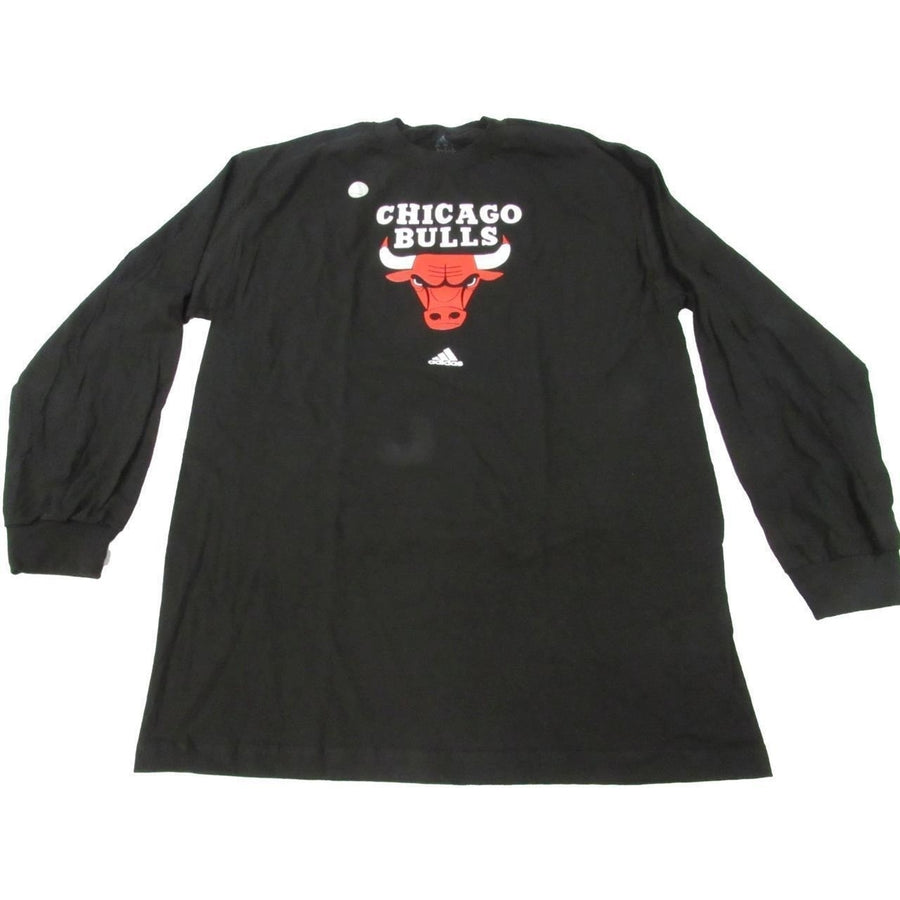 Chicago Bulls Mens Size L Large Adidas Black Long Sleeve Shirt Image 1