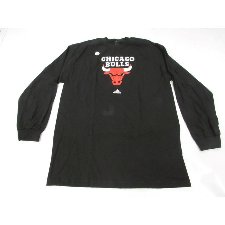 Chicago Bulls Mens Size L Large Adidas Black Long Sleeve Shirt Image 4