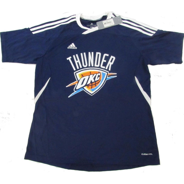 OKC Oklahoma City Thunder Womens Size L Large Adidas Blue Shirt Image 1