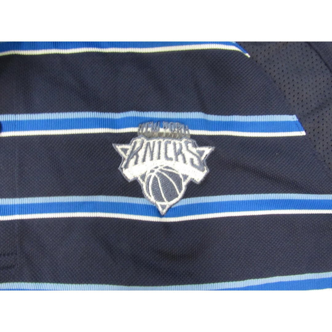 York Knicks Mens Size L Large Climacool Adidas Blue 3-Button Polo Shirt Image 4