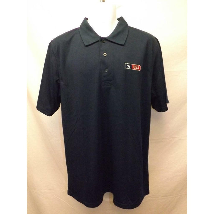 US Army USA Mens Size L Large Navy Blue Polo Shirt Image 1