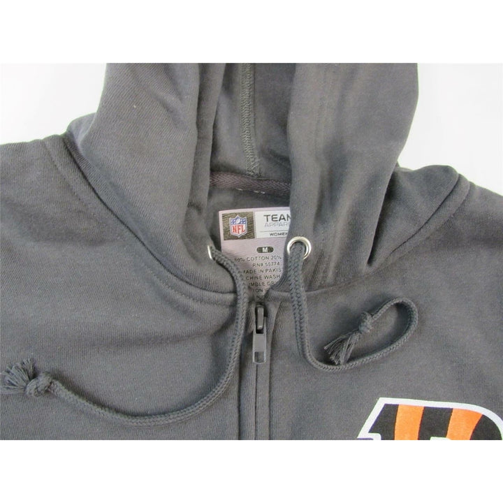 Cincinnati Bengals Womens Size M Medium Gray Full-Zip Jacket Image 6