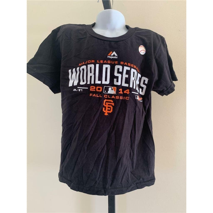 San Francisco Giants Kids Size L Large Black Majestic Shirt Image 1