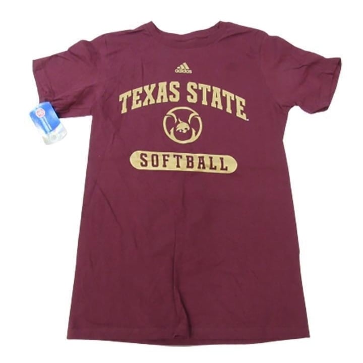 Texas State Bobcats Softball Mens Size S Small Maroon Adidas Shirt Image 1