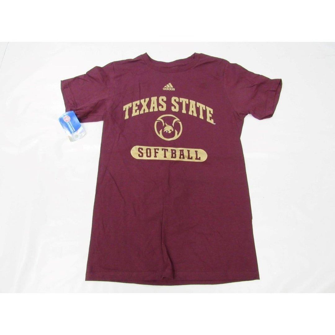 Texas State Bobcats Softball Mens Size S Small Maroon Adidas Shirt Image 3