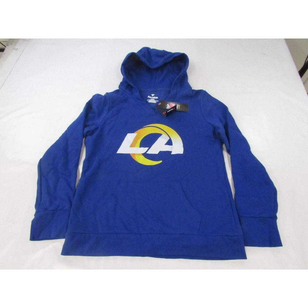 Los Angeles Rams 9 Matthew Stafford Womens Size L Large Blue V-Neck Hoodie Image 1