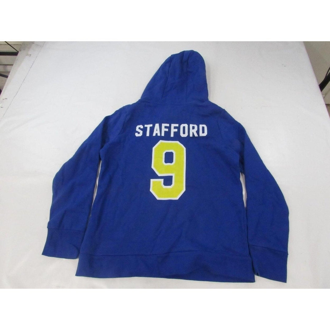 Los Angeles Rams 9 Matthew Stafford Womens Size L Large Blue V-Neck Hoodie Image 2