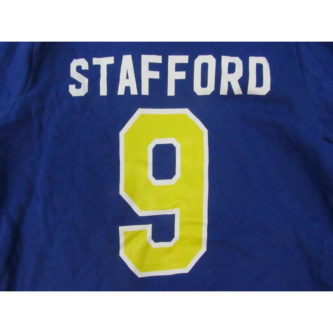 Los Angeles Rams 9 Matthew Stafford Womens Size L Large Blue V-Neck Hoodie Image 4