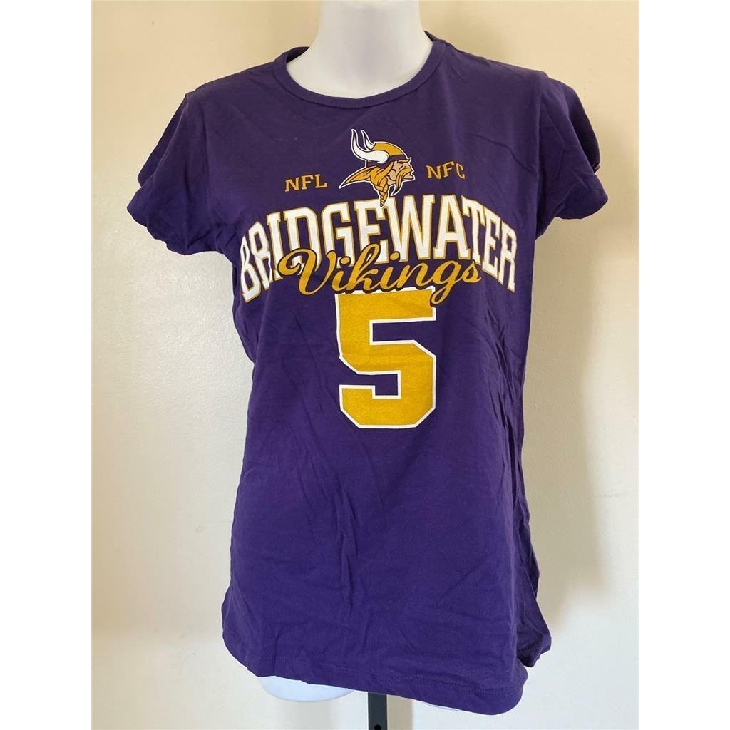 Minnesota Vikings 5 Teddy Bridgewater Womens Size M Medium Purple Shirt Image 1