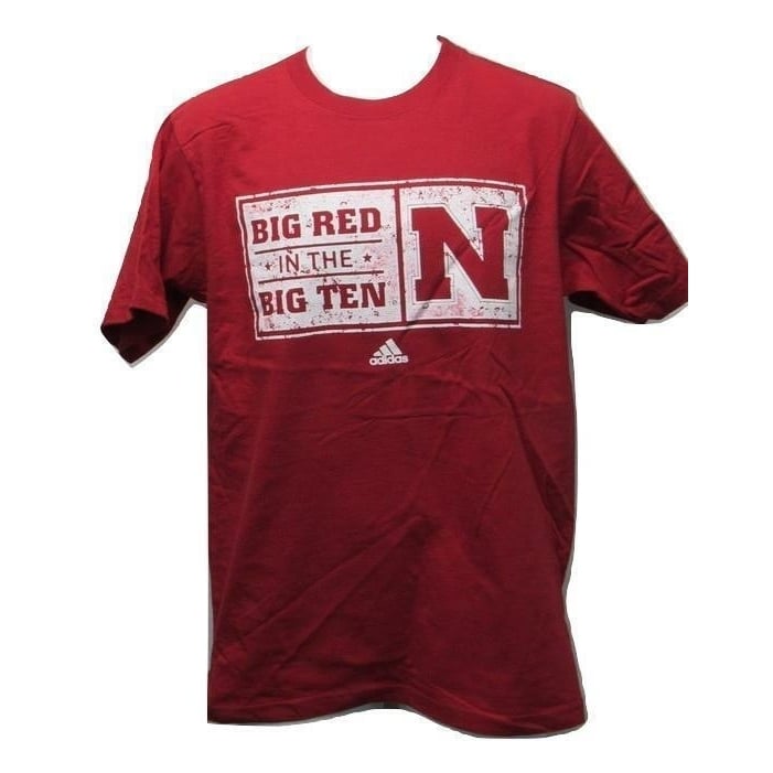 Nebraska Cornhuskers Mens Size M Medium Big Red in the Big 10 Adidas Shirt Image 1