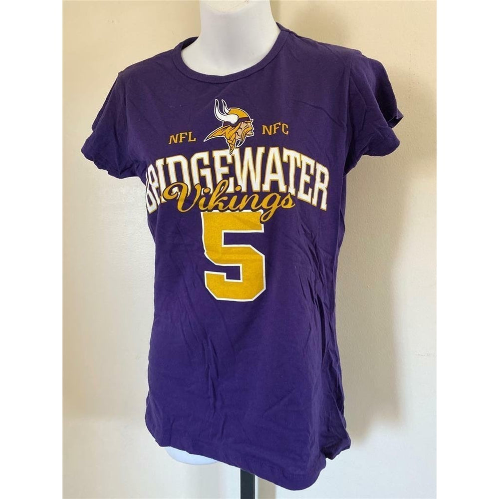 Minnesota Vikings 5 Teddy Bridgewater Womens Size M Medium Purple Shirt Image 2