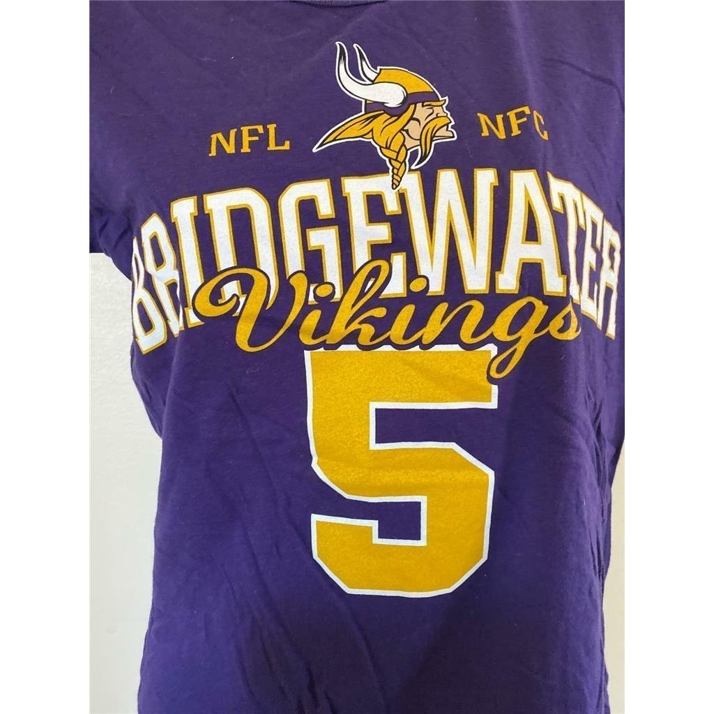 Minnesota Vikings 5 Teddy Bridgewater Womens Size M Medium Purple Shirt Image 3