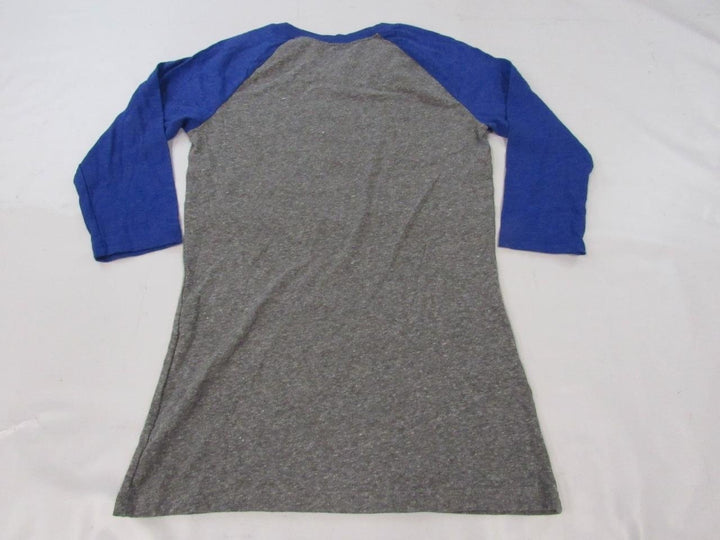 Detroit Pistons Womens Size M Adidas Gray Blue Raglan Style Shirt Image 2