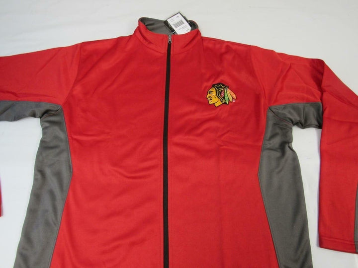 Chicago Blackhawks Mens Size M Medium-Tall Red Majestic Full Zip Track Jacket Image 3