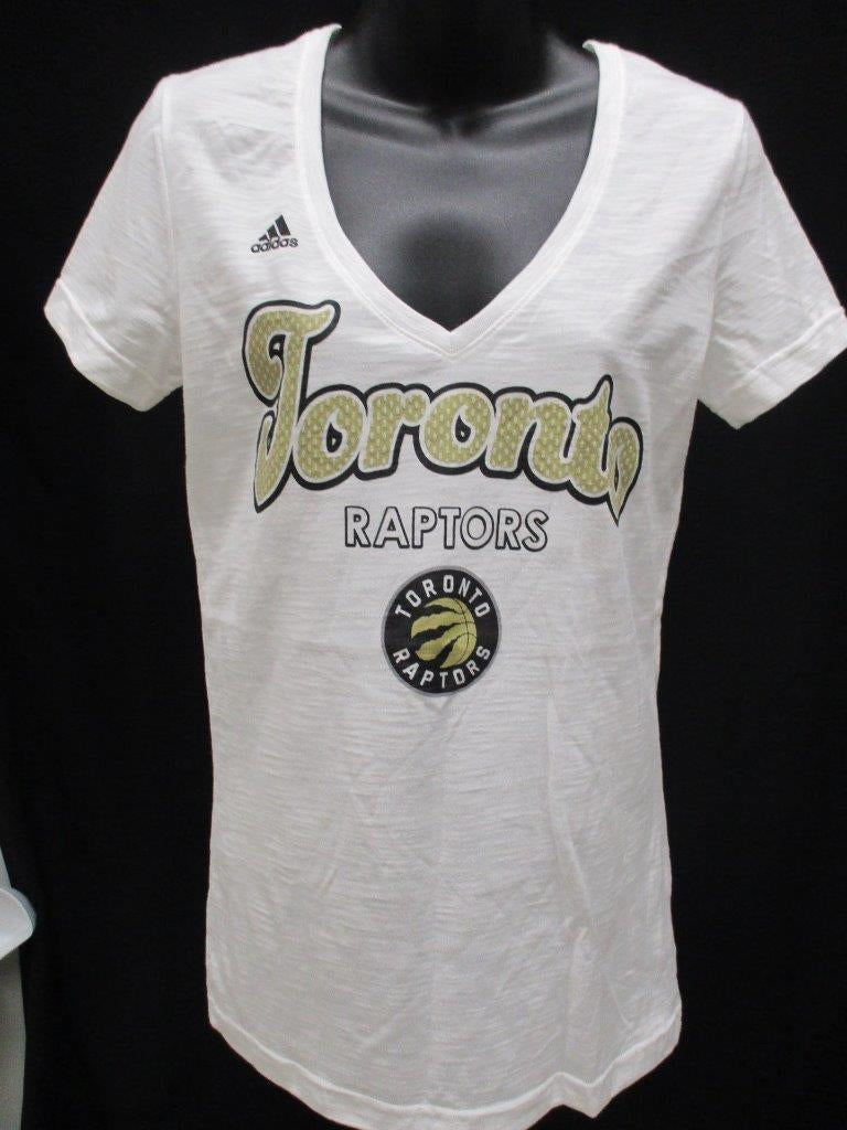 Toronto Raptors Women Size M Medium White Adidas Shirt MSRP 30 Image 1