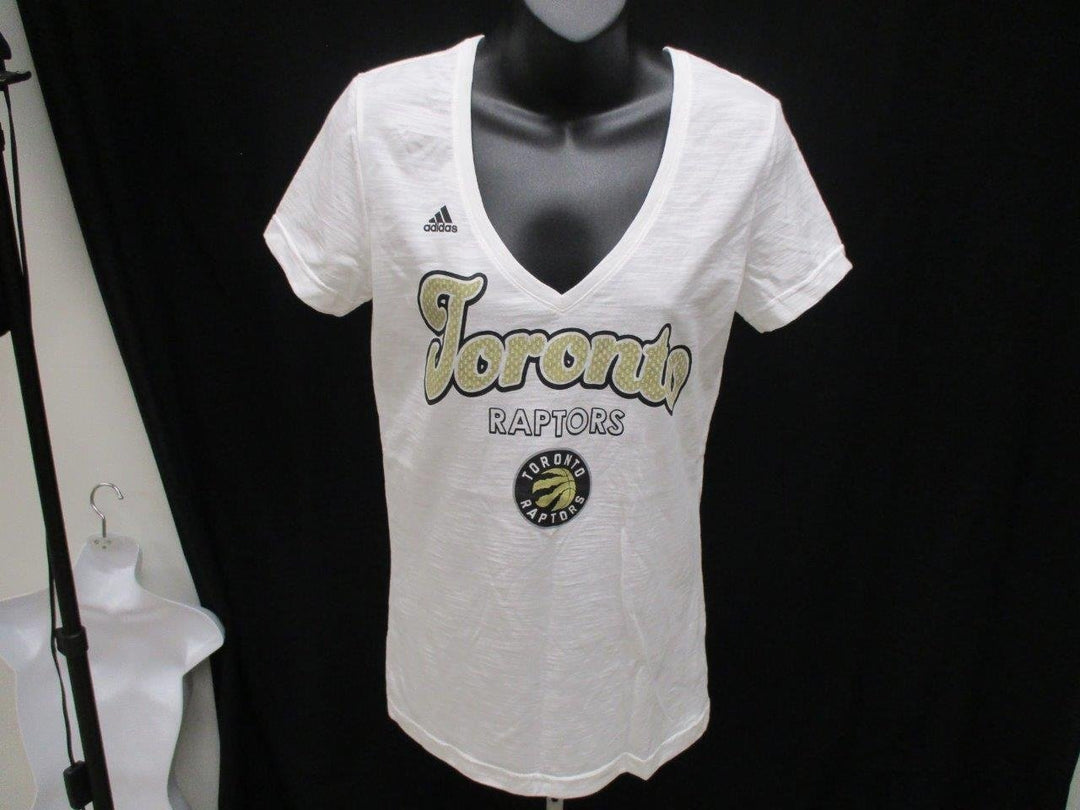 Toronto Raptors Women Size M Medium White Adidas Shirt MSRP 30 Image 2