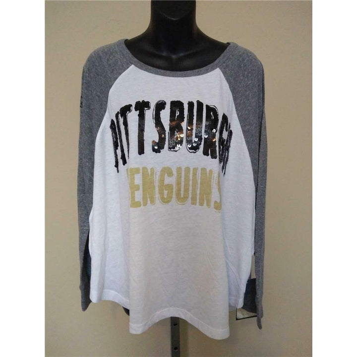 Pittsburgh Penguins Womens Size L Large White Shirt Image 1